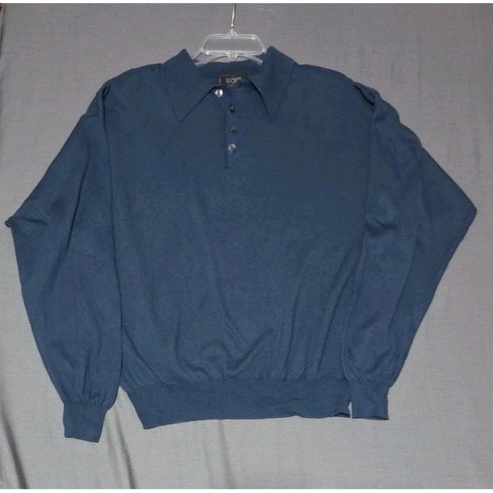 Men's Vintage 90s Raffi Linea Uomo Italian Knit Sweater Cotton Blend Lightweight